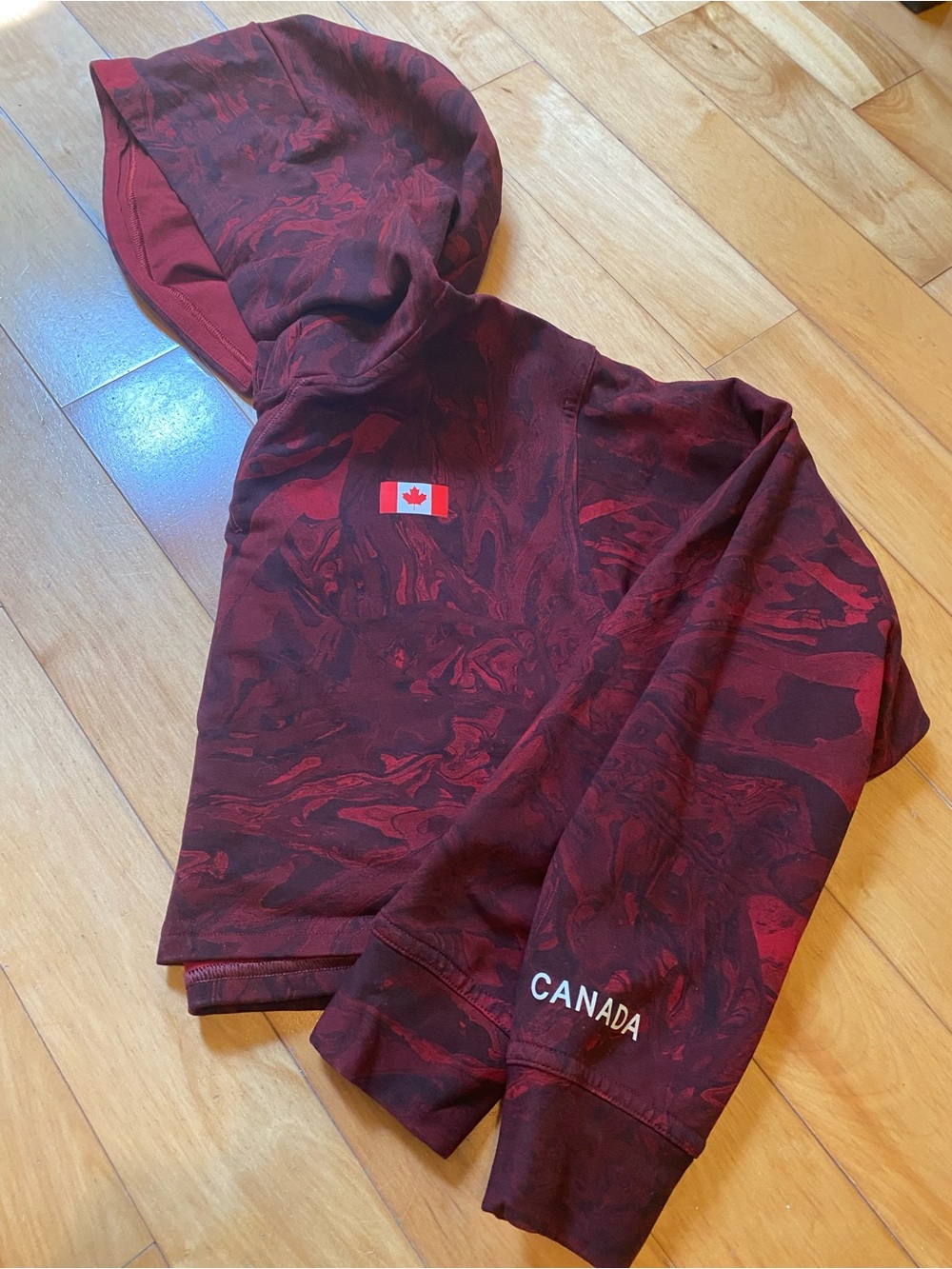 Lululemon Team Canada Olympics All Yours Cropped Hoodie - Red Marble - Picture 8 of 15